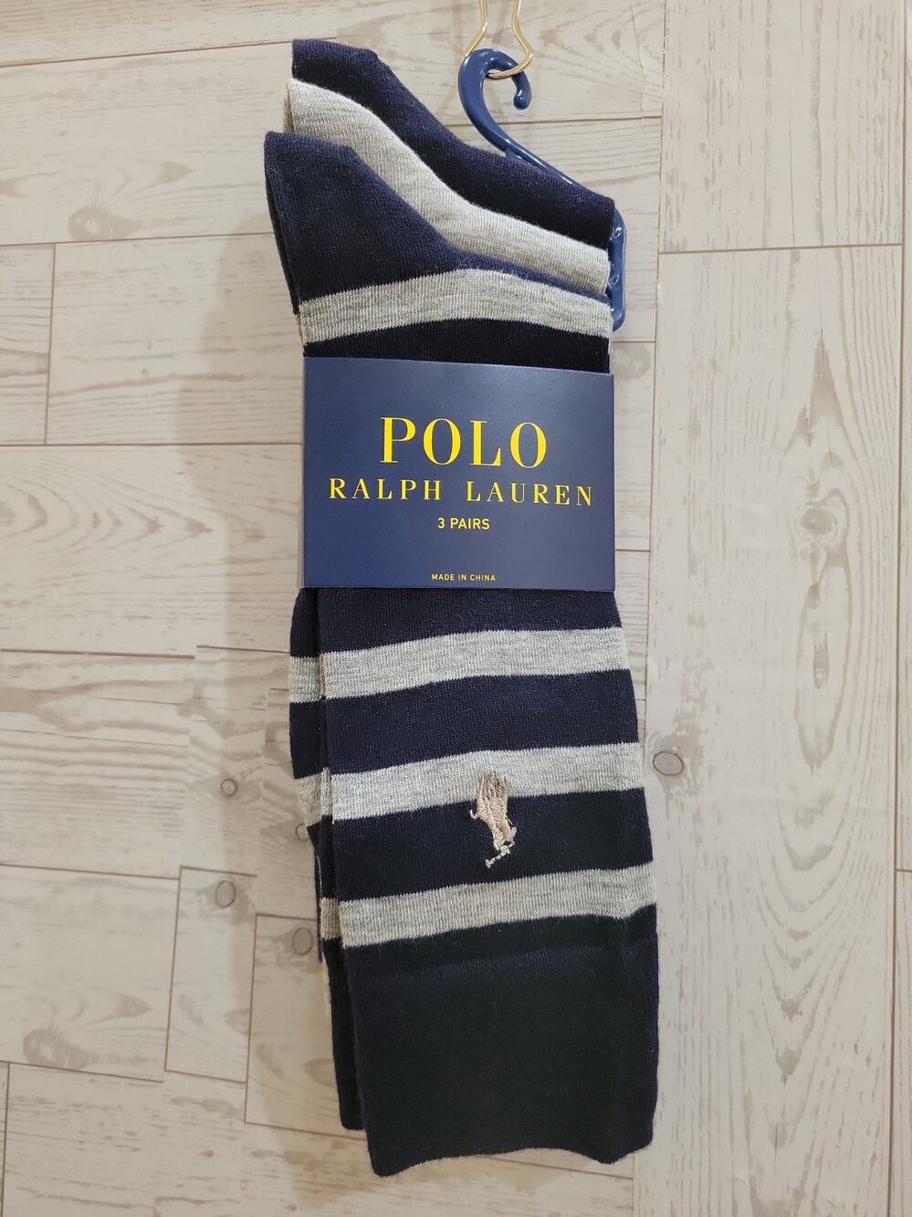 POLO Ralph Lauren Socks 3 Pairs Men’s Size 10-13 Casual Dress Navy Blue Grey New